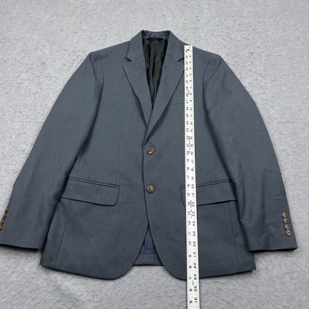 Haggar Blazer Mens 38R‎ Gray Two Button Vented Smart Wash Suit Jacket Slim Fit - Picture 12 of 16